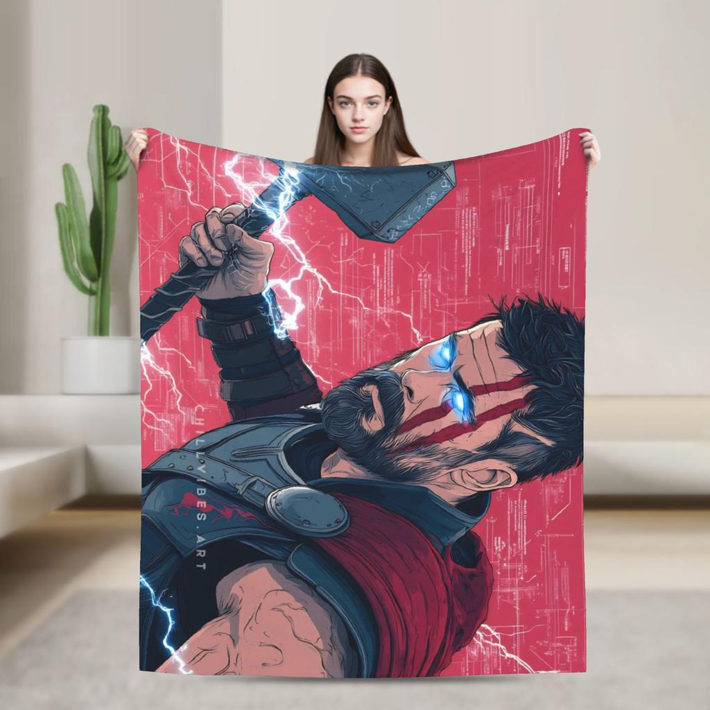 Thor Blanket Warm Soft Funny Plush Throw Blanket For Couch Chair Picnic Flannel Bedspread Bed Cover