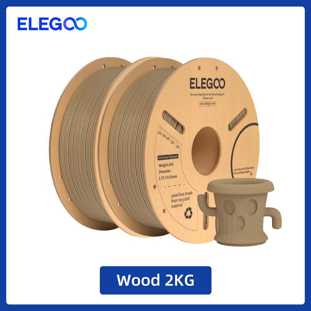 ELEGOO PLA+ Филамент 1,75 мм Набор 2 кг Пластик 3D PLA для большинства FDM 3D-принтеров Точность размеров +/- 0,02 мм 2 шт. * 1 кг Набор PLA+