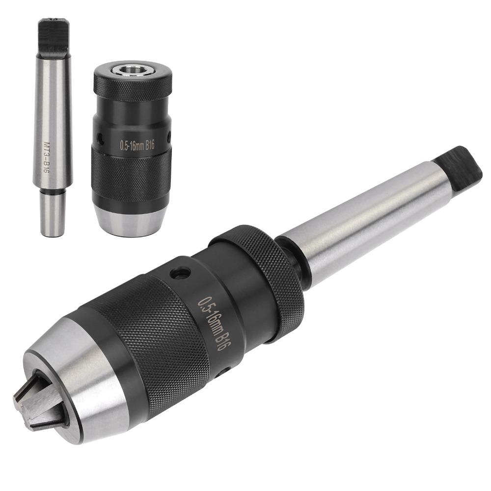 Morse Taper MT3 Keyless Drill Chuck B16 0.5 16mm Morse Taper Drill Chuck Milling Machine