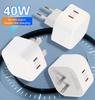 Total 40W Dual USB C Port Fast Charger Type C Plug Fast Wall Charger Block For iPhone 14 Pro Max 12 13 iPad Power Adapter