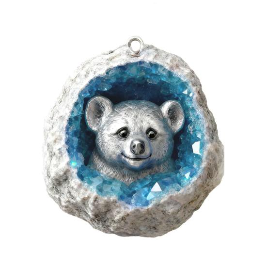 Акриловое подвесное украшение в виде животного, синий искусственный кристалл, отверстие, белка, божья коровка, птица, коала, опоссум, паук, подвеска на рождественскую елку, 2D плоское украшение