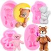Силиконовые формы для помадки с изображением медведя, инструменты для украшения торта, конфеты, шоколадная жевательная резинка, формы для полимерной глины