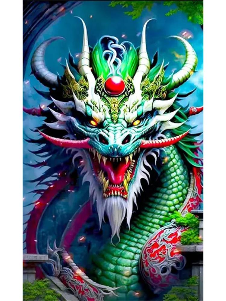 2024 New 5DDIY Diamond Painting Fantasy Chinese Wind Dragon Decoration Myth Twelve Zodiac Animals Painting Wall Art  Decoration