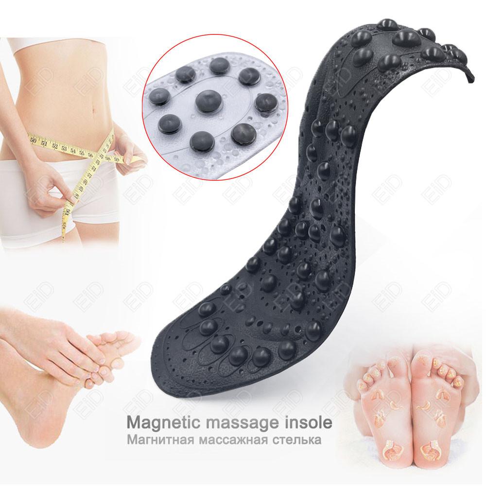 Shoe Insoles with 68 Magnetic Stones for Massage and Acupressure of Foot Points