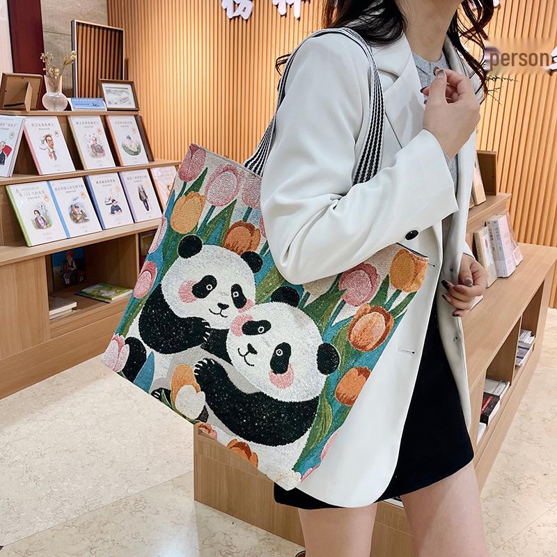 Этническая холщовая сумка через плечо с павлином - Женская модная сумка-тоут большой вместимости