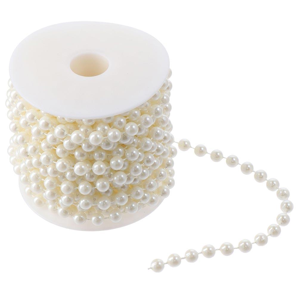 8mm Ivory Pearl Strands 33 Feet Pearl Garland DIY Crafts Faux Pearl Beads  Wedding