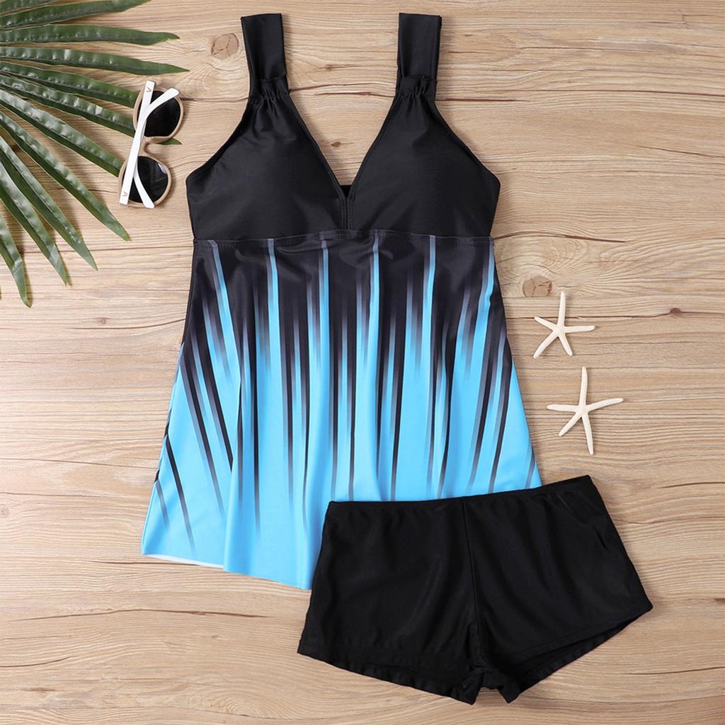 Женские сексуальные облегающие трусики с принтом и раздельными трусиками бикини плюс размер купальника (Два куска)