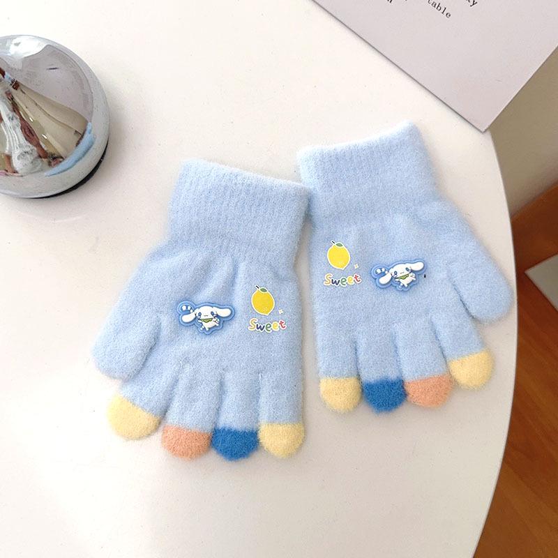 Детские зимние перчатки в корейском стиле с милым медведем - Теплые, Защищающие от холода, Пятипалые для мальчиков и девочек