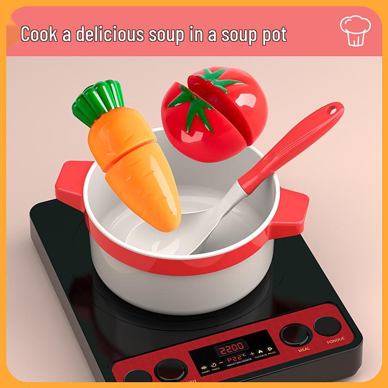 Детский игровой кухонный набор: Игрушка для готовки и резки с овощами для мальчиков и девочек