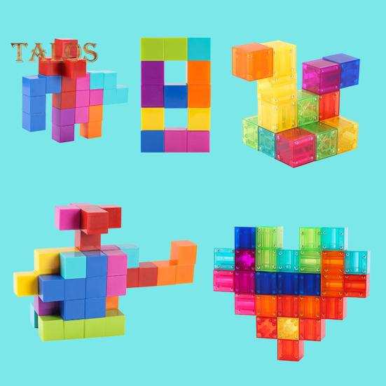 32 шт. Магнитный кубик-конструктор, игрушка для развития мелкой моторики, дошкольное обучение, образовательный красочный кубик-конструктор, игрушка STEM для малышей, мальчиков и девочек, подарок