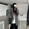 Женская осенняя повседневная костюмная куртка свободного кроя в корейском стиле 2021 года