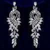 Длинные серьги с бахромой, украшенные сверкающими подвесками с цирконами. Идеально подходят для вечеринок, встреч, Рождества. Подходят в качестве свадебного подарка.