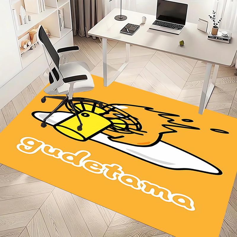 1pc Sanrio Gudetama Print Area Rug - Soft, Washable Non-Slip Indoor Mat, Living Room, Home Office Decorative Rug,Office Decorative