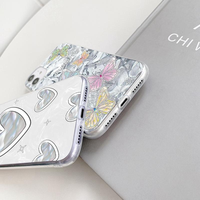 Чехол для телефона Heart Butterfly для iPhone Samsung S25 Ultra A55 S24 FE A16 Xiaomi Redmi Note 14 13 Pro 14C Huawei Honor 200 Realme противоударный матовый чехол