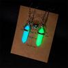 2024 Luminous Hexagon Pendant Necklace with Natural Stone Heart and Magnetic Couple Design
