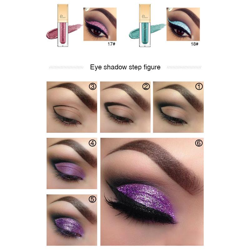 Pudaier 18 Shimmer Eyeshadow Liquid Diamond Перламутровые тени для век Лежащие слезы шелкопряда Жидкие тени для век