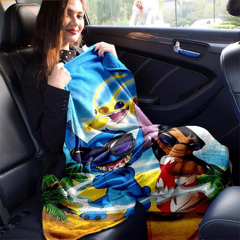 1pc Stitch Printing Blanket - Soft, All-Season Throw for Office Blanket,  | Personalized Gift with Adorable Cartoon Design