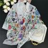 POBING Silk Cashmere Scarf Women Hand Rolled Shawls Fashion Printed Square Scarves Wraps Lady Bandana Big Hijabs Female Foulards