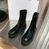 Мода 2024 года, осень, женские ботильоны, туфли на платформе, водонепроницаемые ботинки из искусственной кожи, женские белые короткие ботинки на плоской подошве с круглым носком, Botas De Mujer