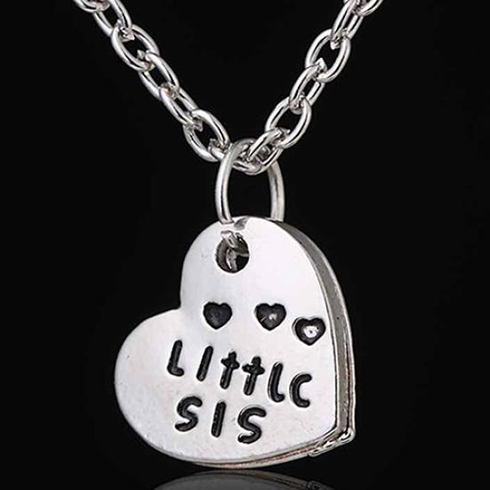 Broken Heart Sisters Matching Big Middle Little Sister Letter Carved Love