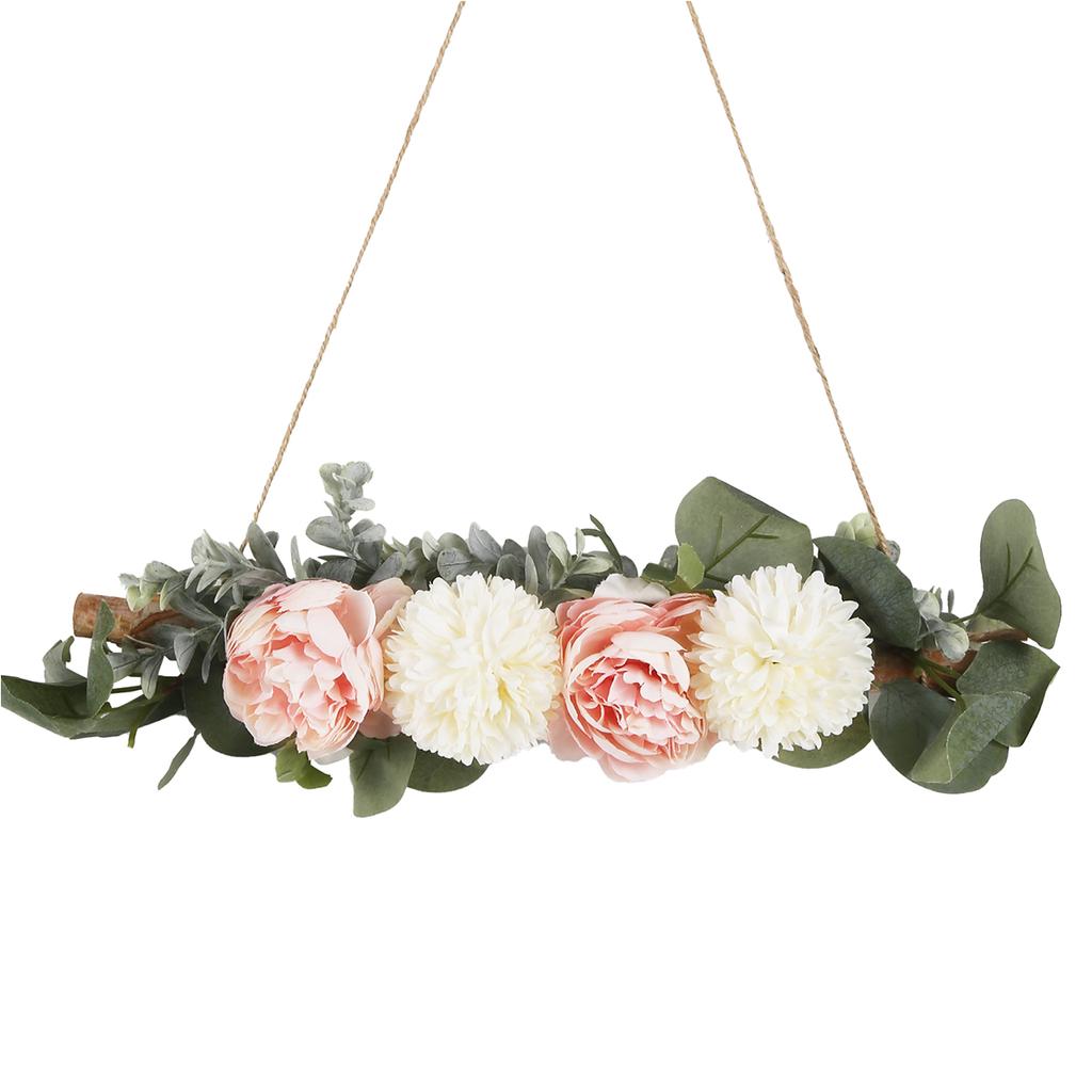 1 шт. искусственный эвкалипт гортензия пион Swag настенный декор бревенчатая ветка подвесной обруч для спальни, гостиной, ванной комнаты, настенный декор