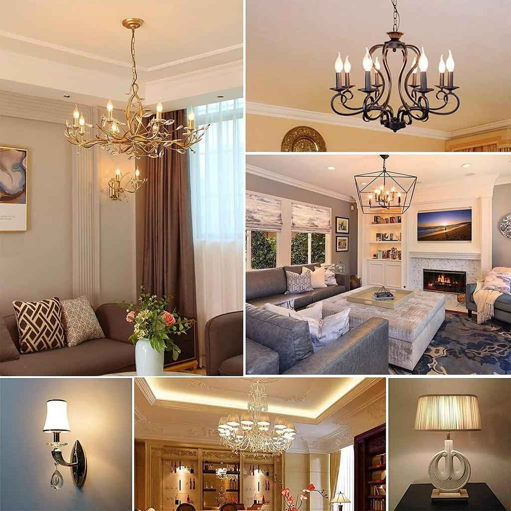 Zohadtak LED Edison Bulbs, Chandelier Bulbs, 60W Equivalent, 720lm, E12 6W, Retro Bulbs, Frosted Glass, Non-Dimmable, 2700K Warm White, PSE