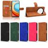 Цветной Кожаный Однотонный Чехол-книжка для Мобильного Телефона с Отделениями для Карт для Zte Blade A75 5g