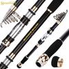Портативная телескопическая сверхжесткая сверхлегкая удочка для путешествий, серфинга, морской пресноводной рыбалки