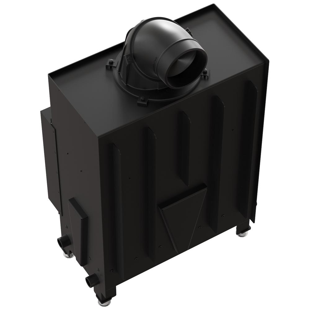 Стальной камин KRATKI FLOKI S 8 кВт Ø 160 черная термотековая облицовка