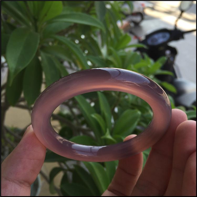 Natural Chalcedony Agate Purple Bracelet Fashionable Charm Emerald Bangle Women's Gift
