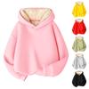Boys' And Girls' Fleece Hoodie Autumn/Winter Medium Children's Solid Color Warm Clothing Children's Fleece Hooded Top