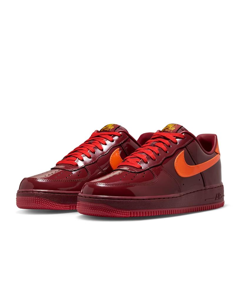 IO4489-601 Nike Air Force 1 Low Лакированная Кожа Темно-Красный Командный Безопасность (Мужской)