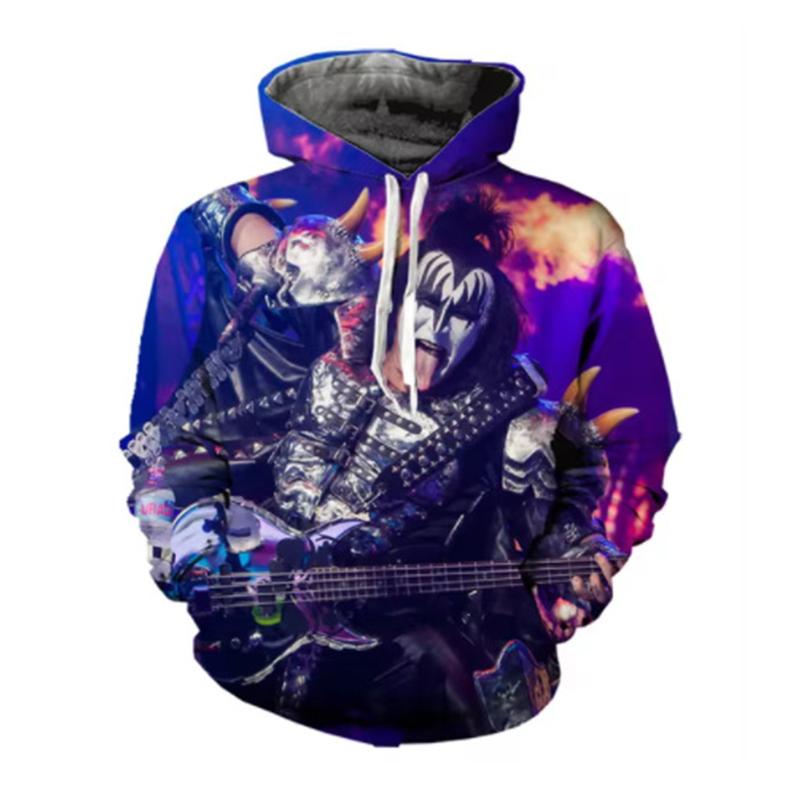 Kiss Rock Band 3D Print Hoodie Men Women Streetwear Hip Hop Hoodies Oversized Pullovers Hooded Sweatshirts Kids Tops Clothing