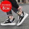 New Men Trendy Leather Sneakers Elevator Shoes Invisible Breathable Heightening Shoes 8cm 10cm Casual Fashion Light Sneakers