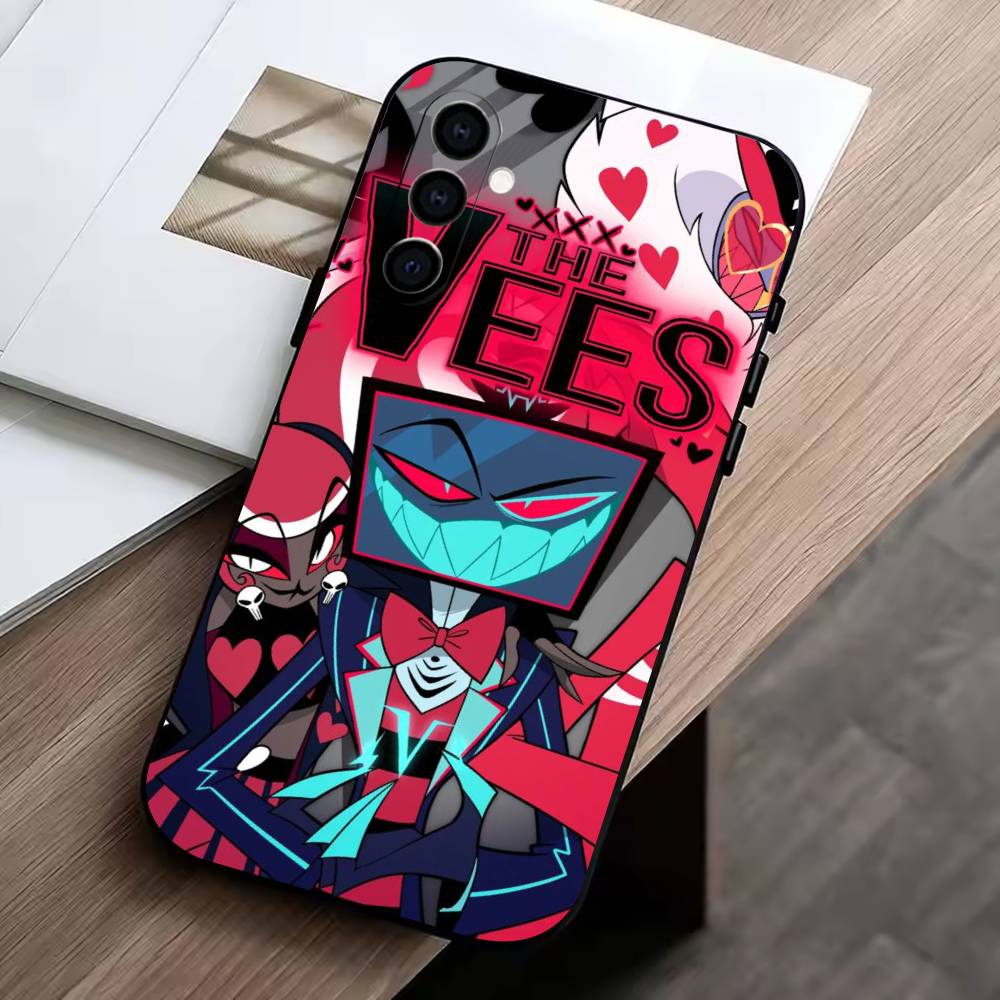 D-Hazbin Hotel Phone Case For Samsung Galaxy A73,A72,A71,A70,A53,A52,A51,Soft Silicone Black Cover