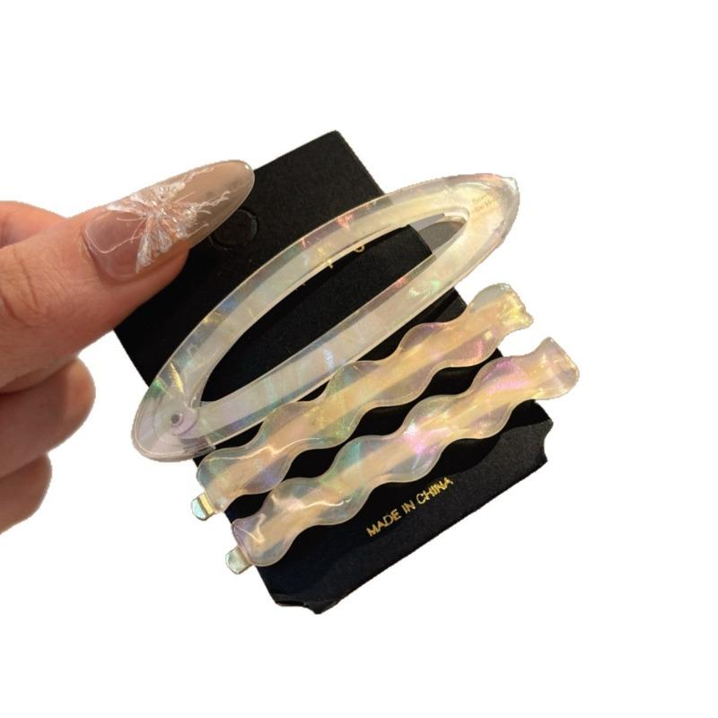 Summer Style Acetate Bb Hair Clips  Side Clips  Forehead Bangs Clips  Simple Semi-tied Hair  Straight Clips  Hair Clip Headwear