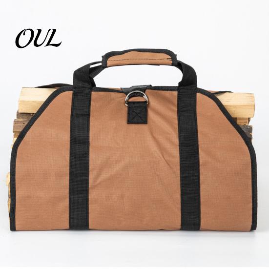 Firewood Carrier for BBQ Bag with Handle, Heavy Duty Large Log Tote, Durable Capacity Storage Oxford Cloth Holder Indoor And Outdoor Use Organizer