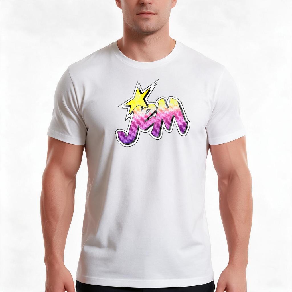 Jem Tshirt Summer Casual Cotton Tee Oversized Streetwear Tops Vintage Graphic Print Loose Fit Short Sleeve 100 Cotton