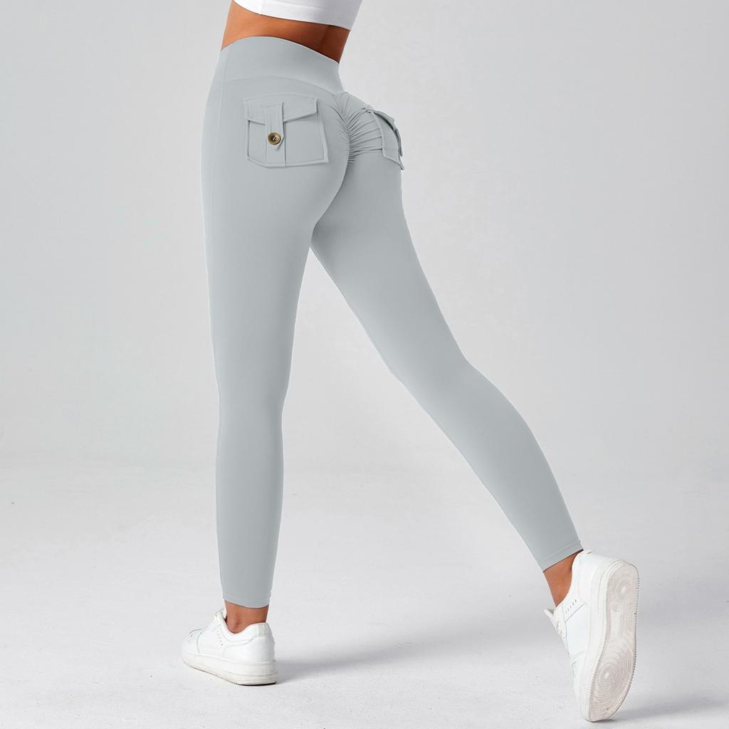 Женские модные однотонные штаны для йоги с высокой талией, узкие спортивные штаны для фитнеса