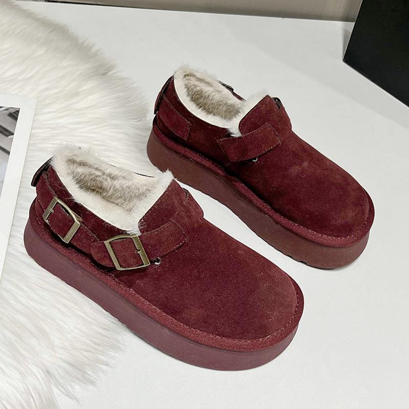 Зимние женские зимние сапоги Plarform из замши, короткие, плюшевые, дизайнерские туфли на плоской подошве из хлопка, тренд 2025 года, теплые, повседневные, удобные, женские ботинки