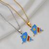 Anniyo 2.2CM Карта Демократической Республики Конго Цветная Карта Флага Кулон Ожерелья DRC Киншаса Ювелирные изделия #502262