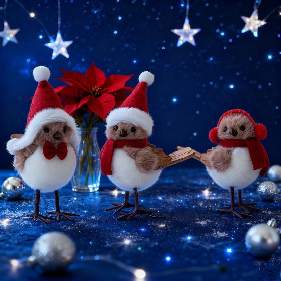 Милое пушистое плюшевое пенопластовое украшение на рождественскую елку в виде птички, фигурка имитирующей птицы