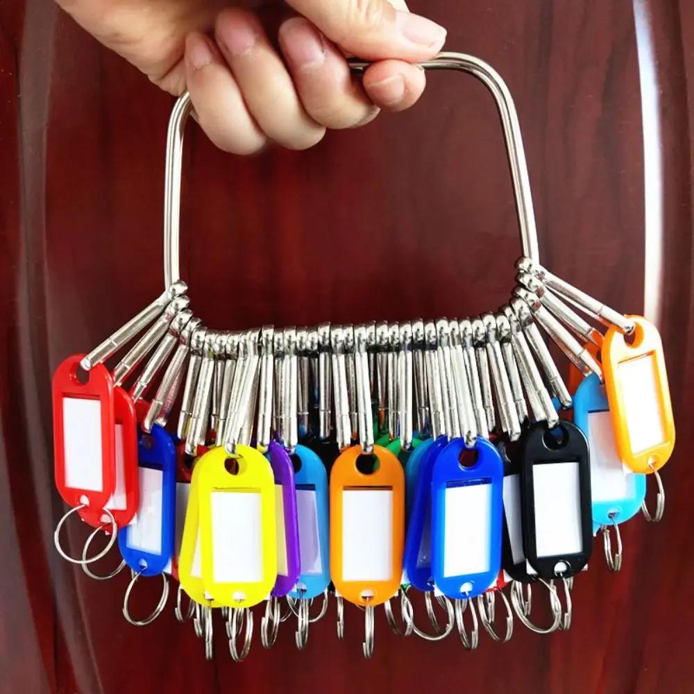16/26/36 Pieces With Number Plates Key Ring Transparent Window Plastic Key Tags Metal Split Rings Key Chains Key Classification