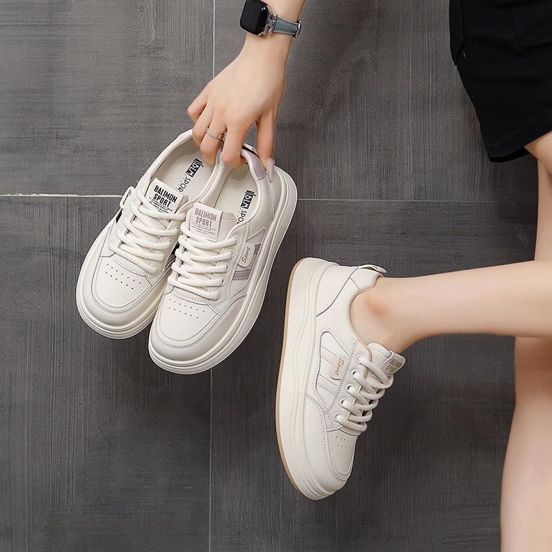 Women's Shoes Leather Little White Shoes Women's New Summer Student Casual Board Shoes Versatile Soft-soled Sports Shoes