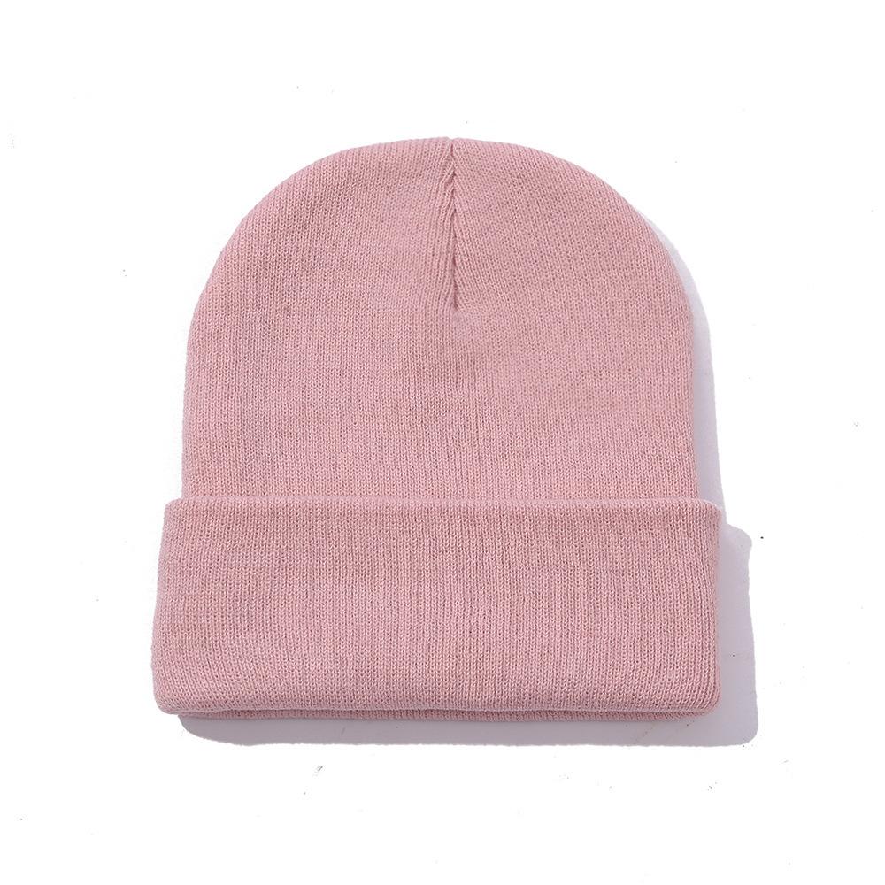 Doudou hat autumn and winter thermal hat solid color light plate double layer knitted cold hat wool fluorescent hat street