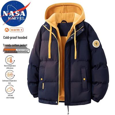 Мужская куртка NASA MARVEL с капюшоном, утепленная, из искусственной двухслойной ткани