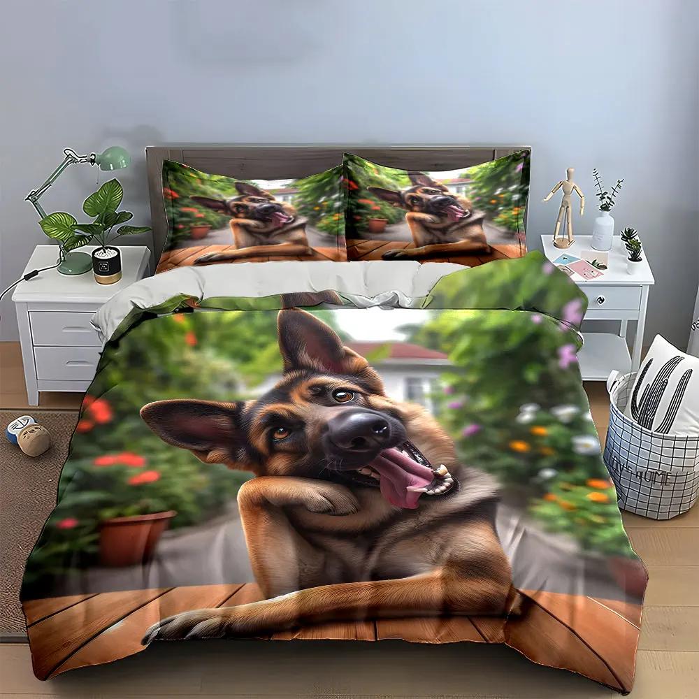 "Dog Decor Set for Outdoors" Soft Comfortable Duvet Cover Bedding Set Included 1*Duvet Cover & 2*Pillowcases, gift