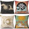 Tarot Card God Sun Face Pillowcase Moon  Decoration Living Room Bedroom Sofa Bed Home Decor Car Cushion Decoration