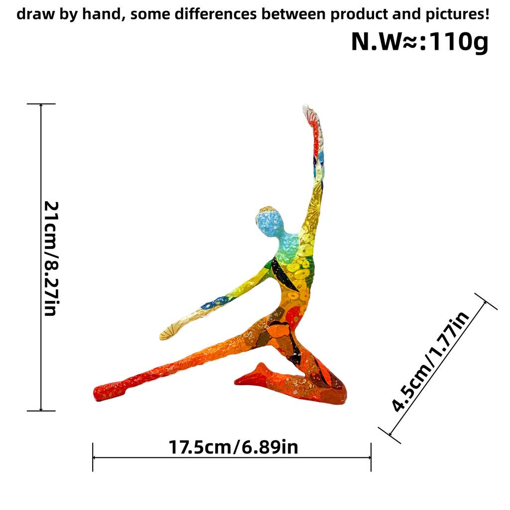 Abstract Yoga Figure Statues Colorful Graffiti Art Figurine Modern Style Home Living Room Desktop Wine Cabinets Resin Ornaments