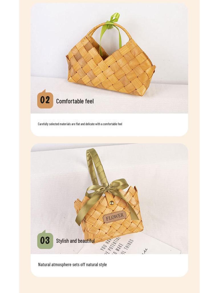 Плетеная вручную ротанговая корзина для цветов: Хранение и украшение гостиной и спальни